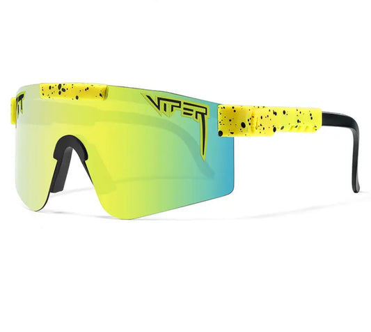 Black/yellow pit vipers with lemon cool visors